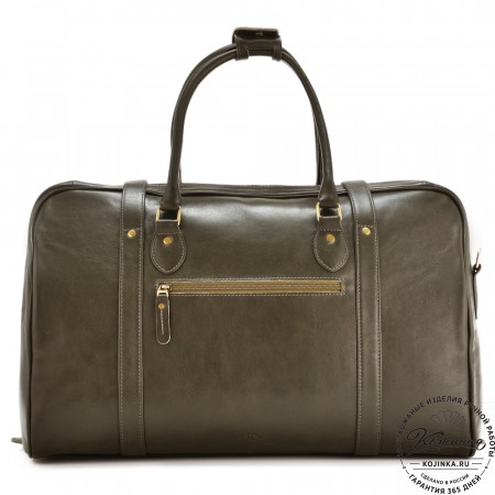 Кожаная дорожная сумка "Филипп" (хаки гладкая кожа)